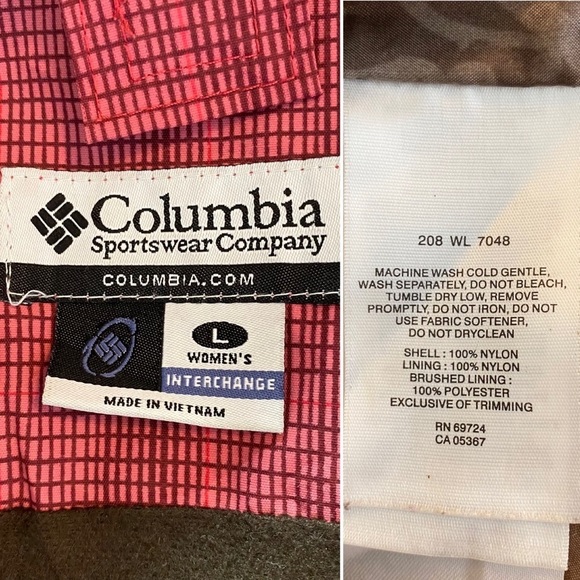 Columbia Colorblock Red Rain Waterproof Windbreaker seamseal hooded Jacket Sz L - Picture 12 of 12